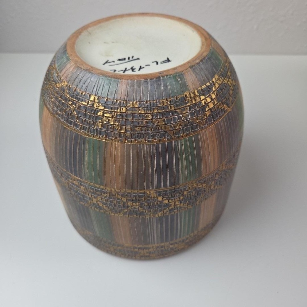 VTG Bitossi Seta Italian Ceramic Planter Pot Earthy Hues 5.75" Tall x 6.5" Wide - Picture 14 of 16
